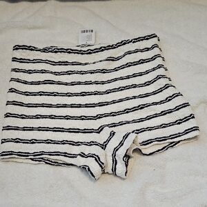 Free People Black & White Striped Shorts Sz 10